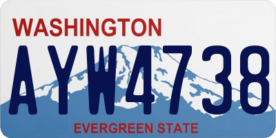 WA license plate AYW4738