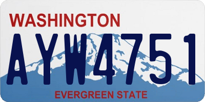 WA license plate AYW4751