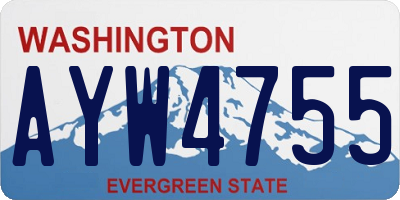 WA license plate AYW4755