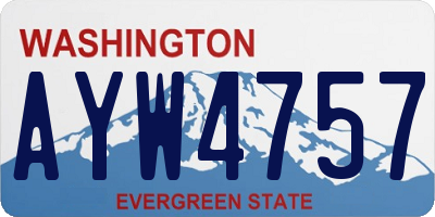 WA license plate AYW4757