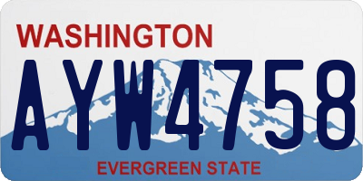 WA license plate AYW4758