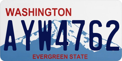 WA license plate AYW4762