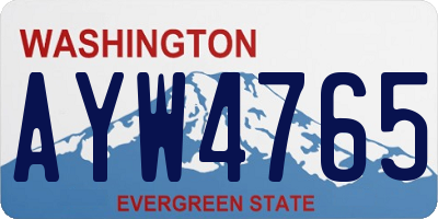 WA license plate AYW4765