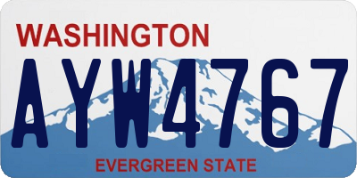 WA license plate AYW4767