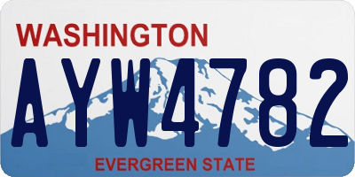 WA license plate AYW4782