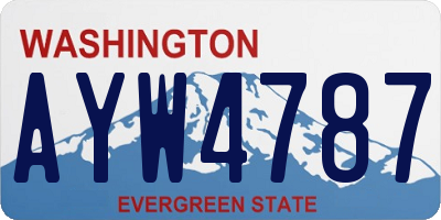 WA license plate AYW4787