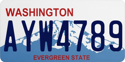 WA license plate AYW4789