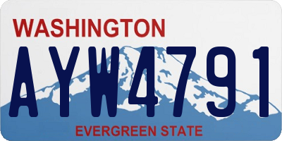 WA license plate AYW4791