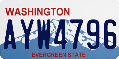 WA license plate AYW4796