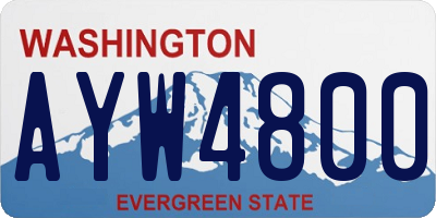 WA license plate AYW4800