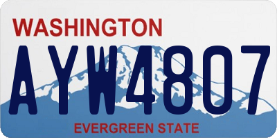 WA license plate AYW4807