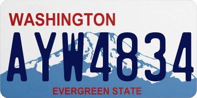 WA license plate AYW4834