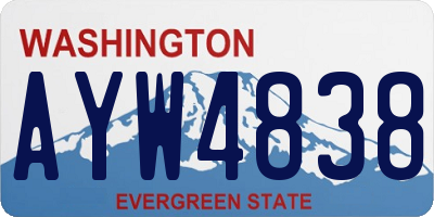 WA license plate AYW4838