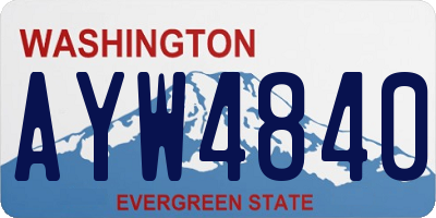 WA license plate AYW4840