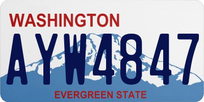 WA license plate AYW4847