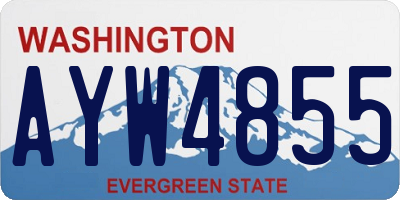 WA license plate AYW4855