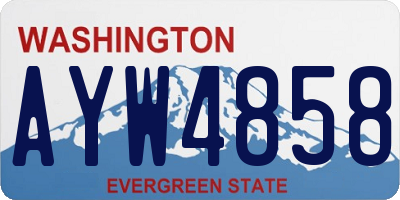 WA license plate AYW4858