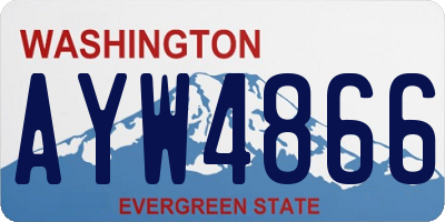 WA license plate AYW4866