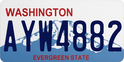 WA license plate AYW4882