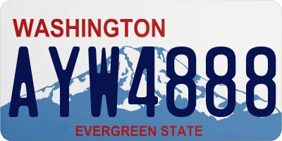 WA license plate AYW4888