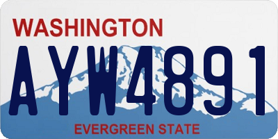 WA license plate AYW4891