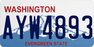 WA license plate AYW4893