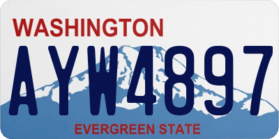 WA license plate AYW4897