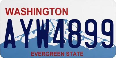 WA license plate AYW4899