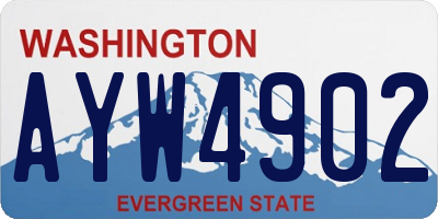 WA license plate AYW4902