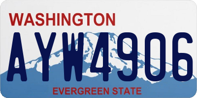 WA license plate AYW4906