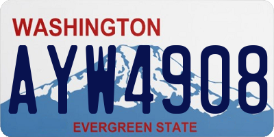 WA license plate AYW4908