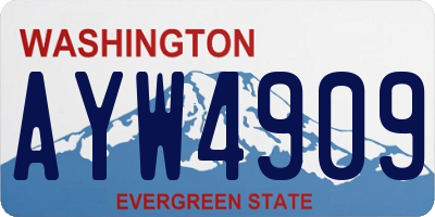 WA license plate AYW4909