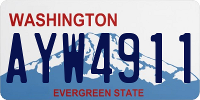 WA license plate AYW4911