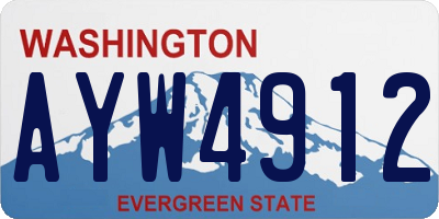 WA license plate AYW4912