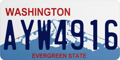 WA license plate AYW4916