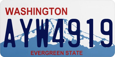 WA license plate AYW4919