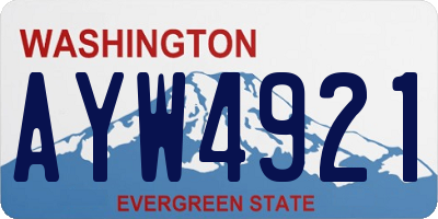 WA license plate AYW4921