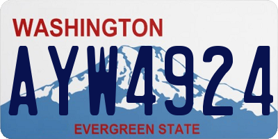 WA license plate AYW4924