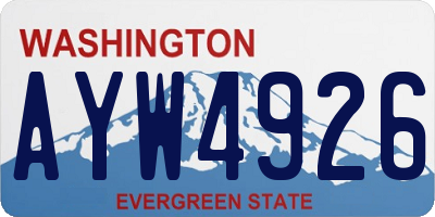 WA license plate AYW4926