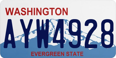 WA license plate AYW4928