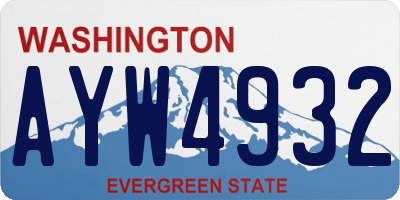 WA license plate AYW4932