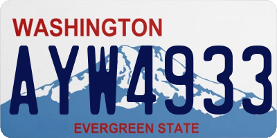 WA license plate AYW4933