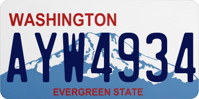 WA license plate AYW4934