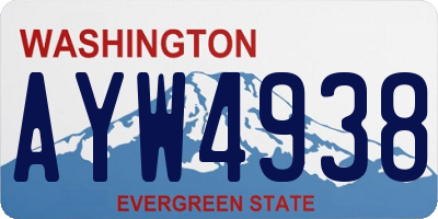 WA license plate AYW4938