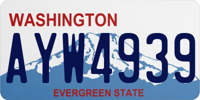 WA license plate AYW4939
