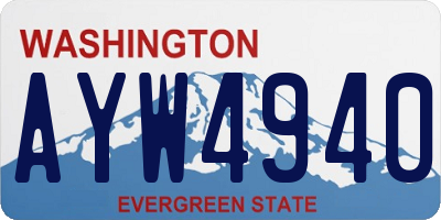 WA license plate AYW4940