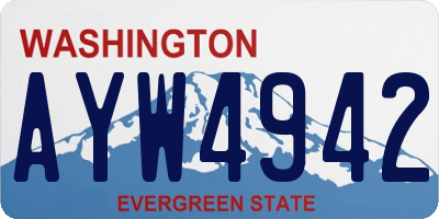 WA license plate AYW4942