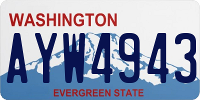 WA license plate AYW4943