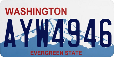 WA license plate AYW4946