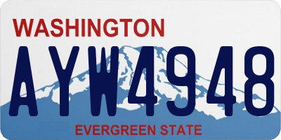 WA license plate AYW4948